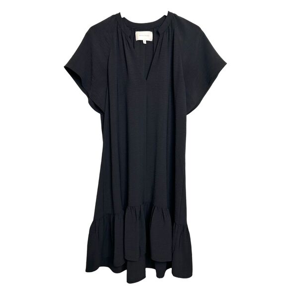 Brochu Walker Seda Flutter Sleeve Dress M Black Oversized Preppy Casual Shift - Picture 7 of 11